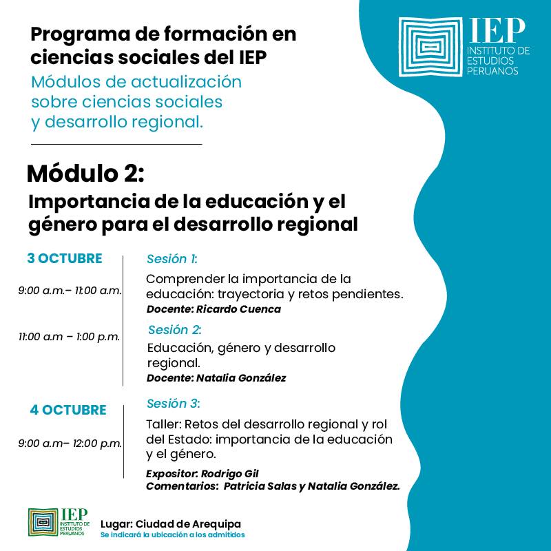 [CURSOS IEP] Modulo 2: Importancia de la educación y el género para el desarrollo regional